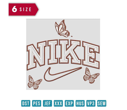 Nike Butterfly Embroidery Design