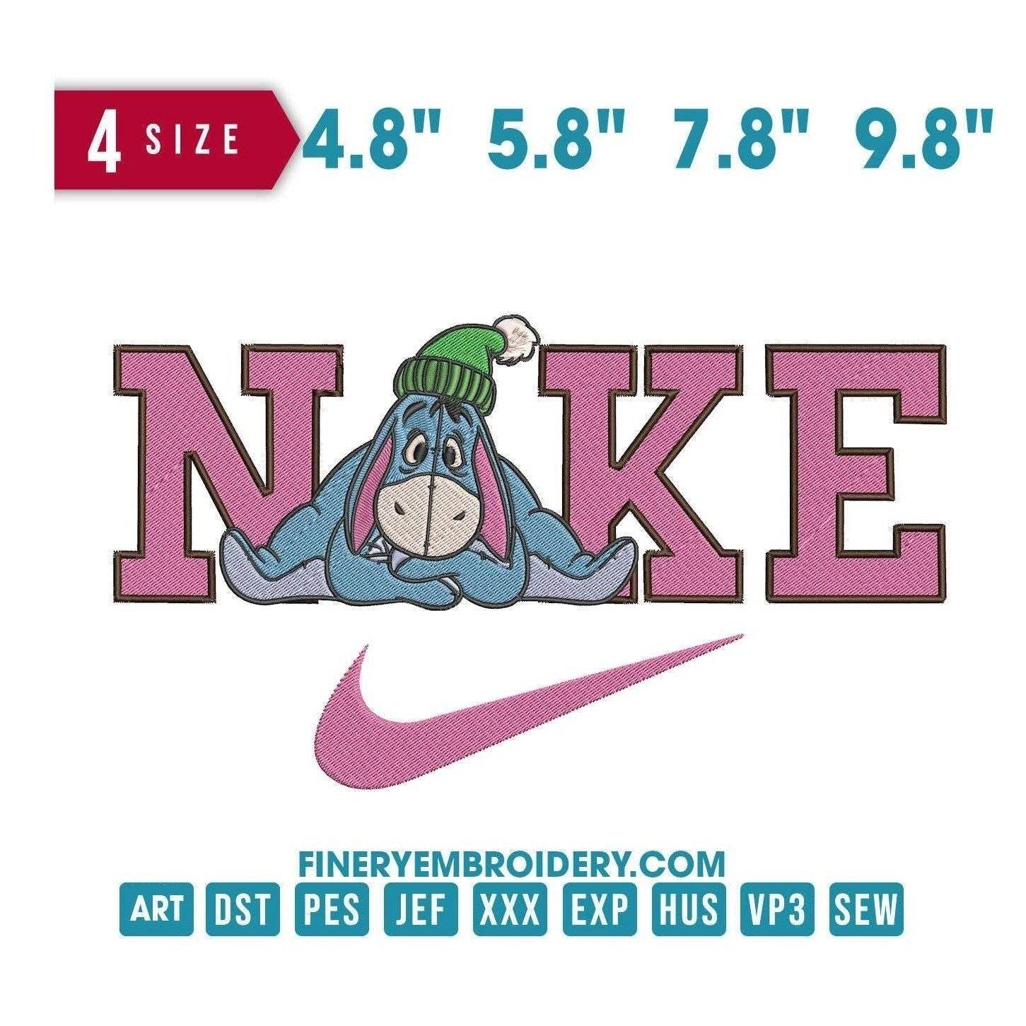 Nike Eeyore - Winnie the Pooh's Iconic Friend - Embroidery Design - FineryEmbroidery