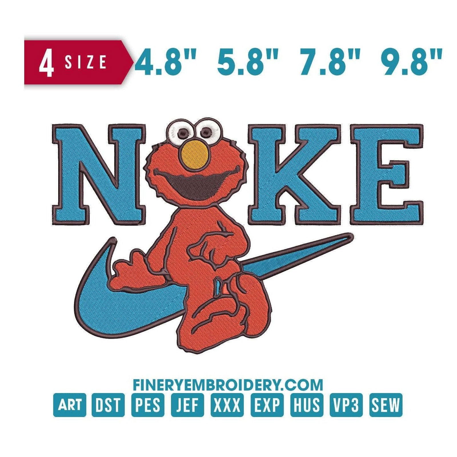 Nike Elmo 3 - Embroidery Design - FineryEmbroidery