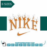 Nike Flame - Embroidery Design - FineryEmbroidery