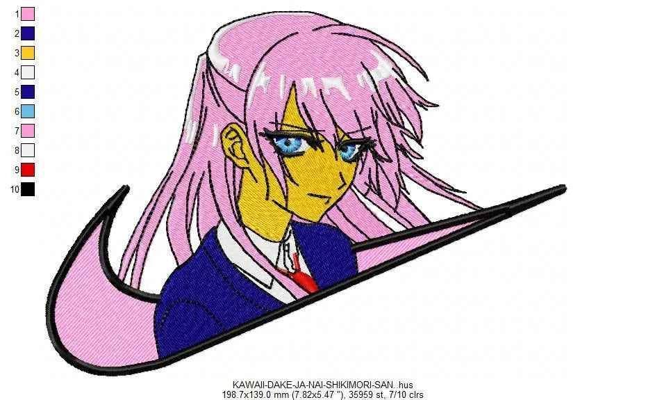 Nike Kakashi KAWAII DAKE JANAI Embroidery Design