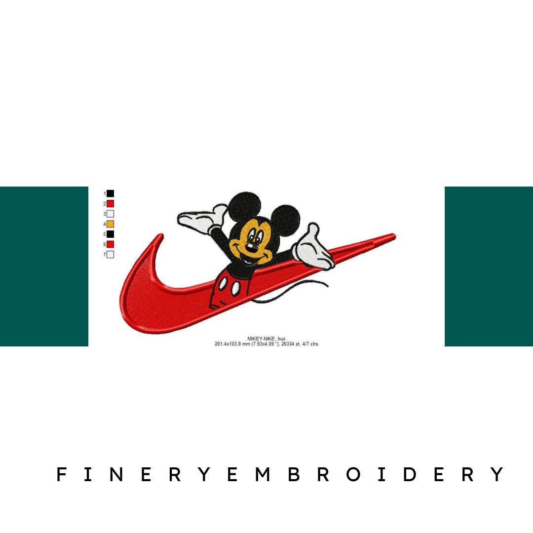 Nike Mickey Embroidery Design - FineryEmbroidery