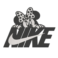 Nike Minnie Black and White - Embroidery Design - FineryEmbroidery