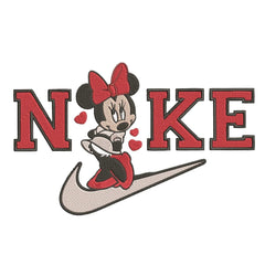 Nike Minnie Mouse With Hearts - Embroidery Design - FineryEmbroidery