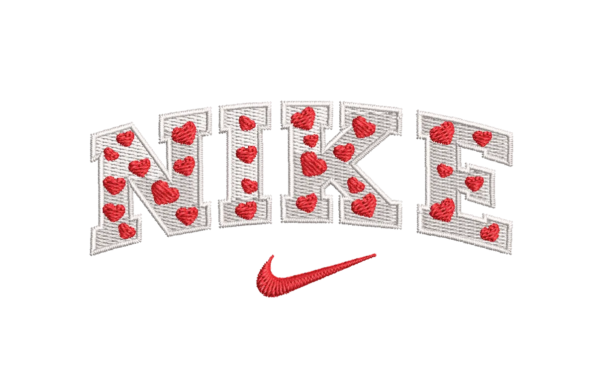 Nike N1k3 Hearts Swoosh Embroidery Design - FineryEmbroidery