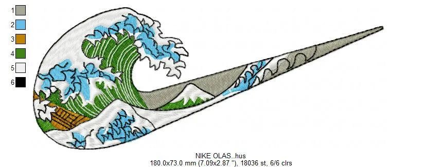 Nike Olas Embroidery Design - FineryEmbroidery