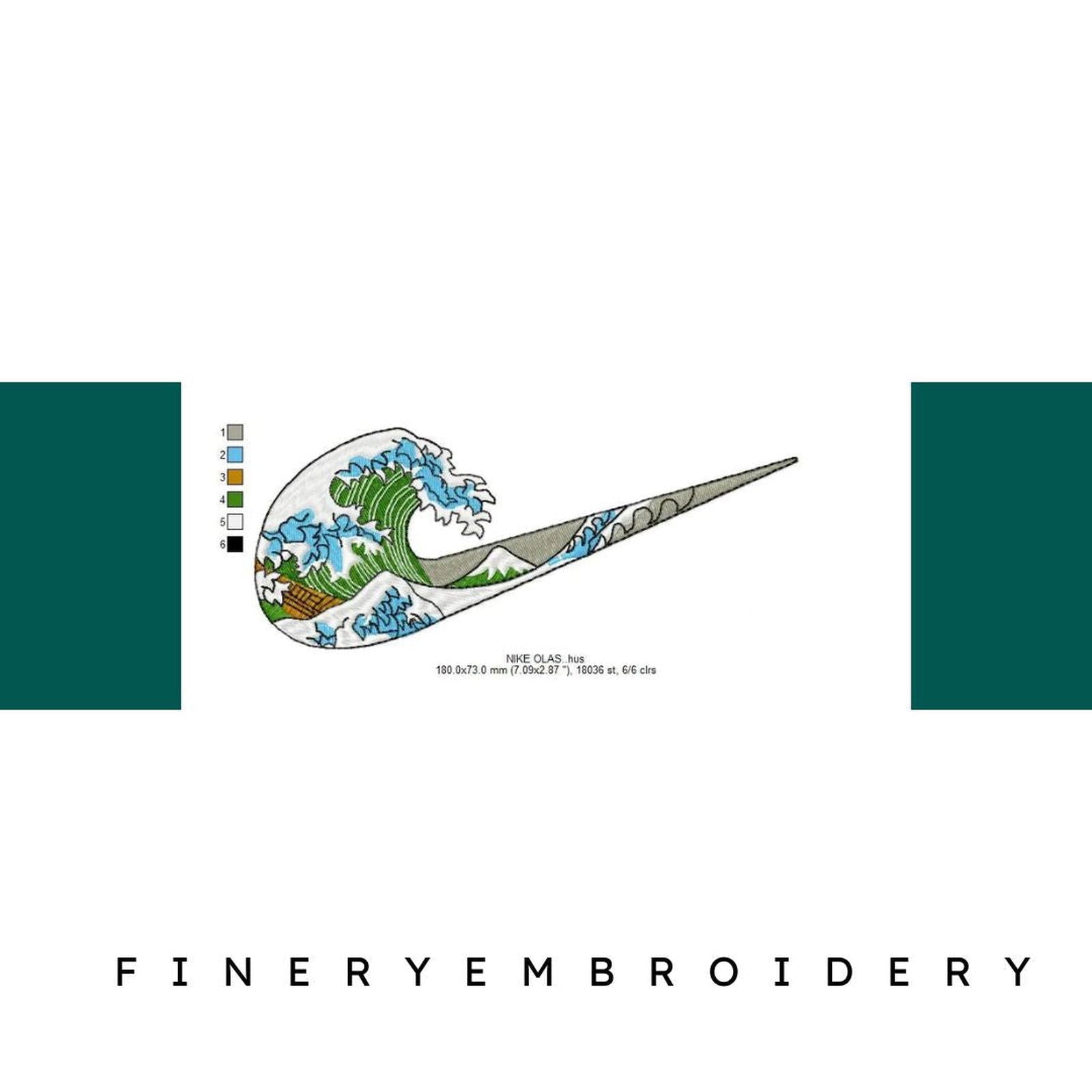 Nike Olas Embroidery Design - FineryEmbroidery