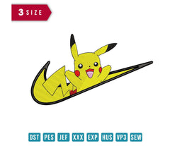 Nike Pikachu Embroidery Design - FineryEmbroidery