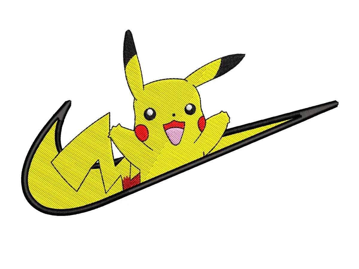 Nike Pikachu Embroidery Design