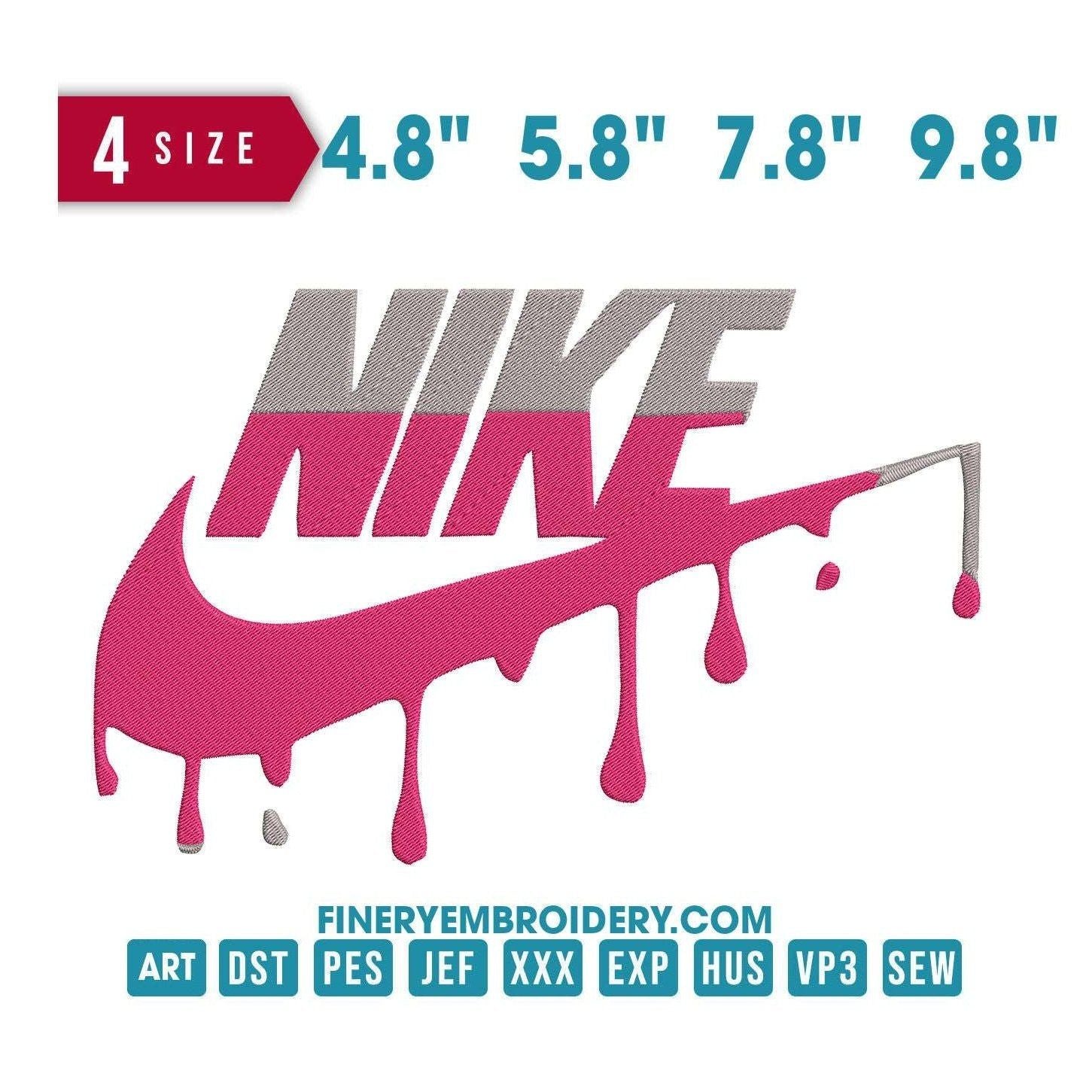 Nike Pink and Grey - Embroidery Design - FineryEmbroidery