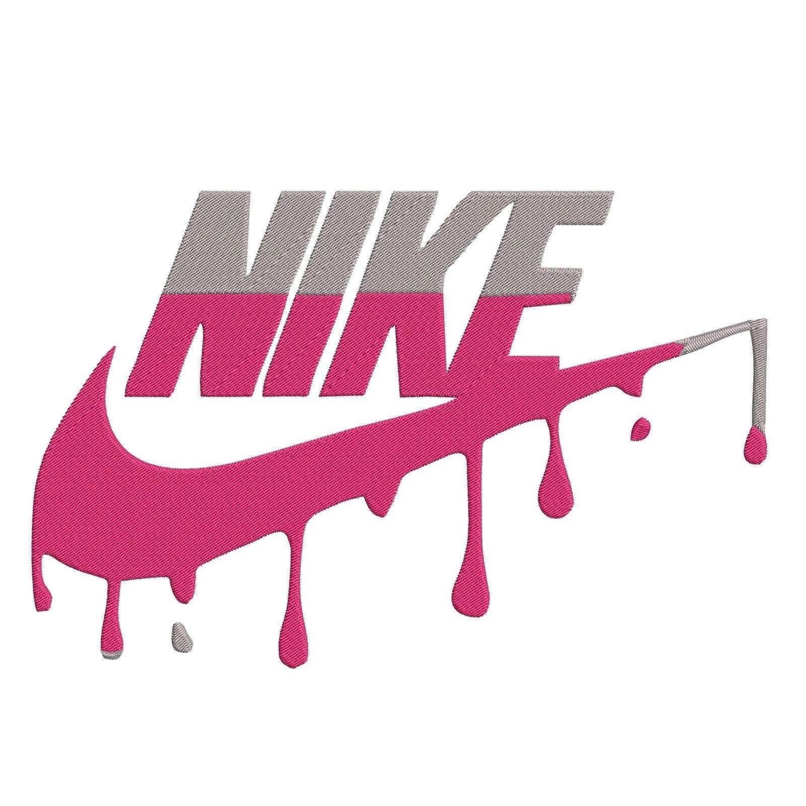Nike Pink and Grey - Embroidery Design - FineryEmbroidery