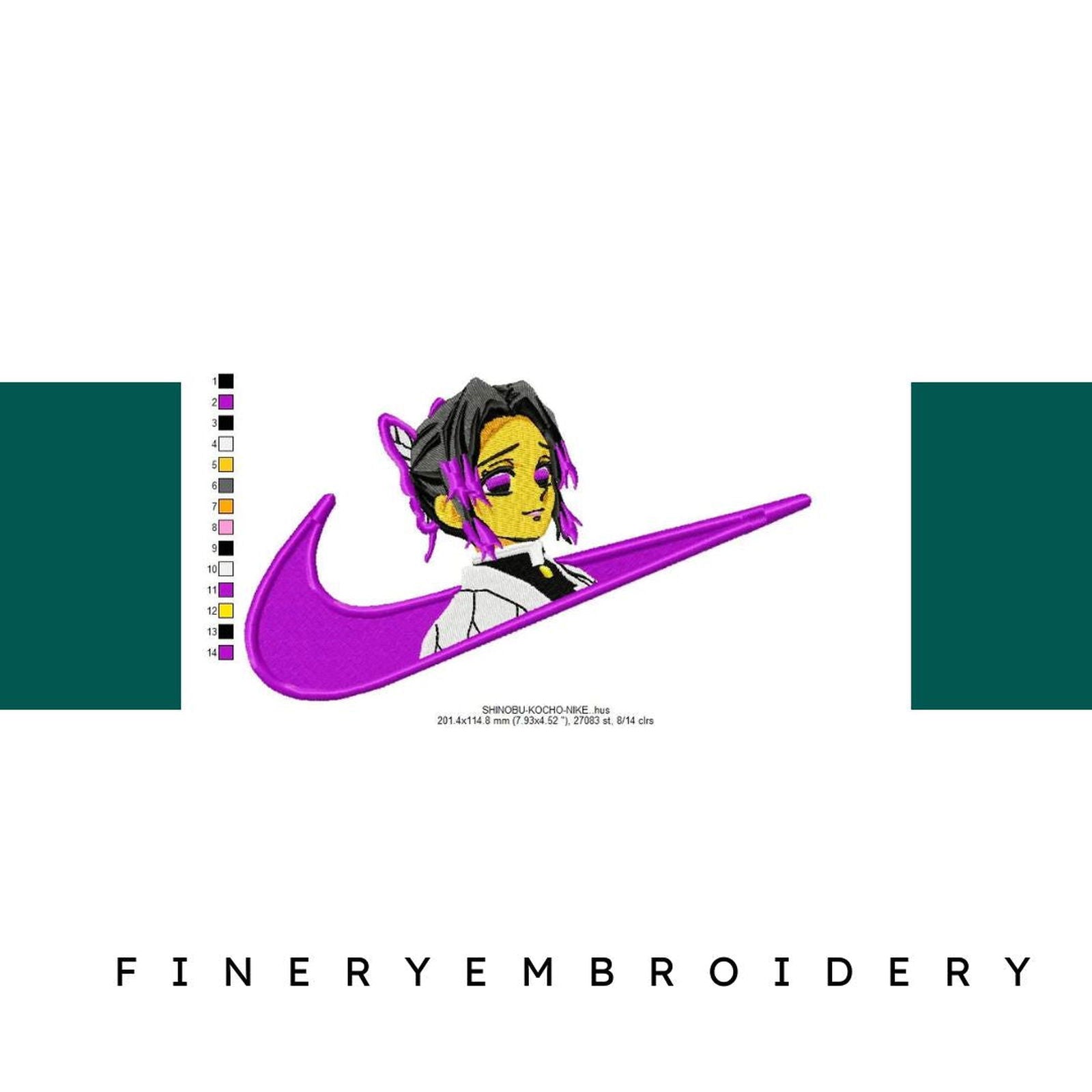 Nike Shinobu Kosho Embroidery Design - FineryEmbroidery