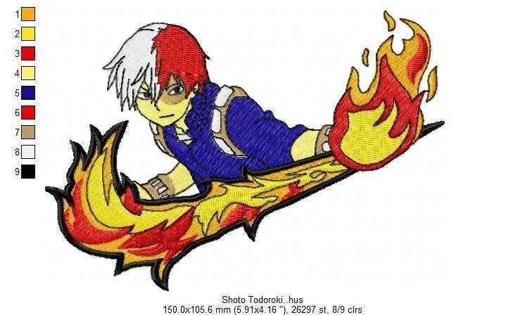 Nike Shoto Todoroki Embroidery Design