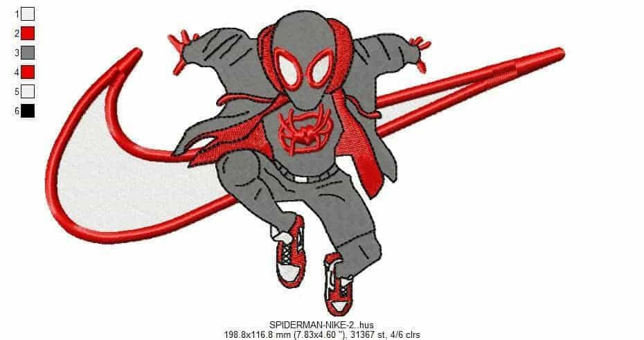 Nike Spiderman 2 Embroidery Design - FineryEmbroidery