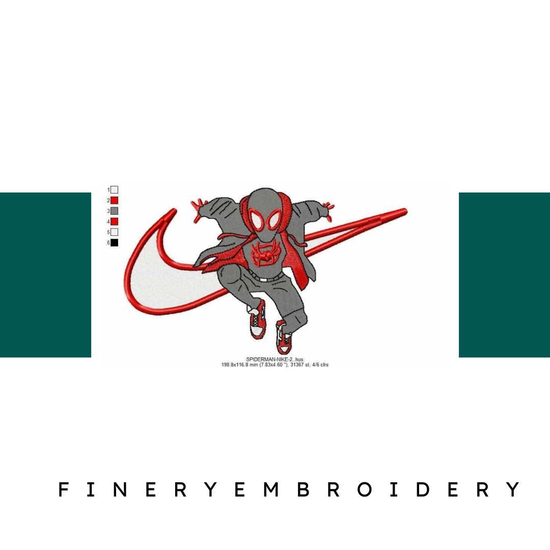 Nike Spiderman 2 Embroidery Design - FineryEmbroidery