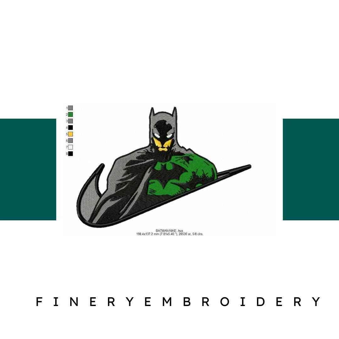 Nike Swoosh Batman Embroidery Design