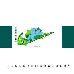 Nike Swoosh Bulbasor Embroidery Design - FineryEmbroidery