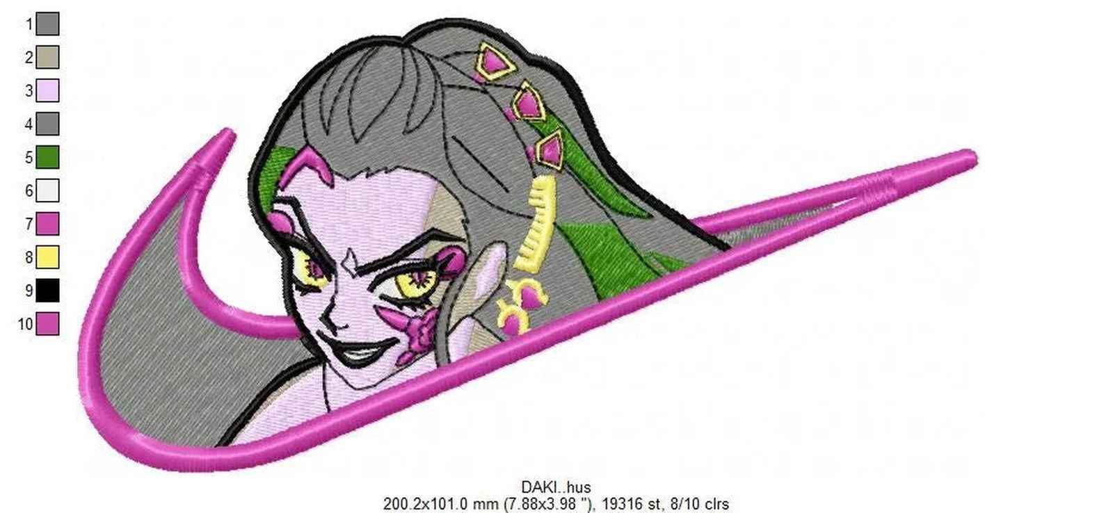 Nike Swoosh Daki Embroidery Design