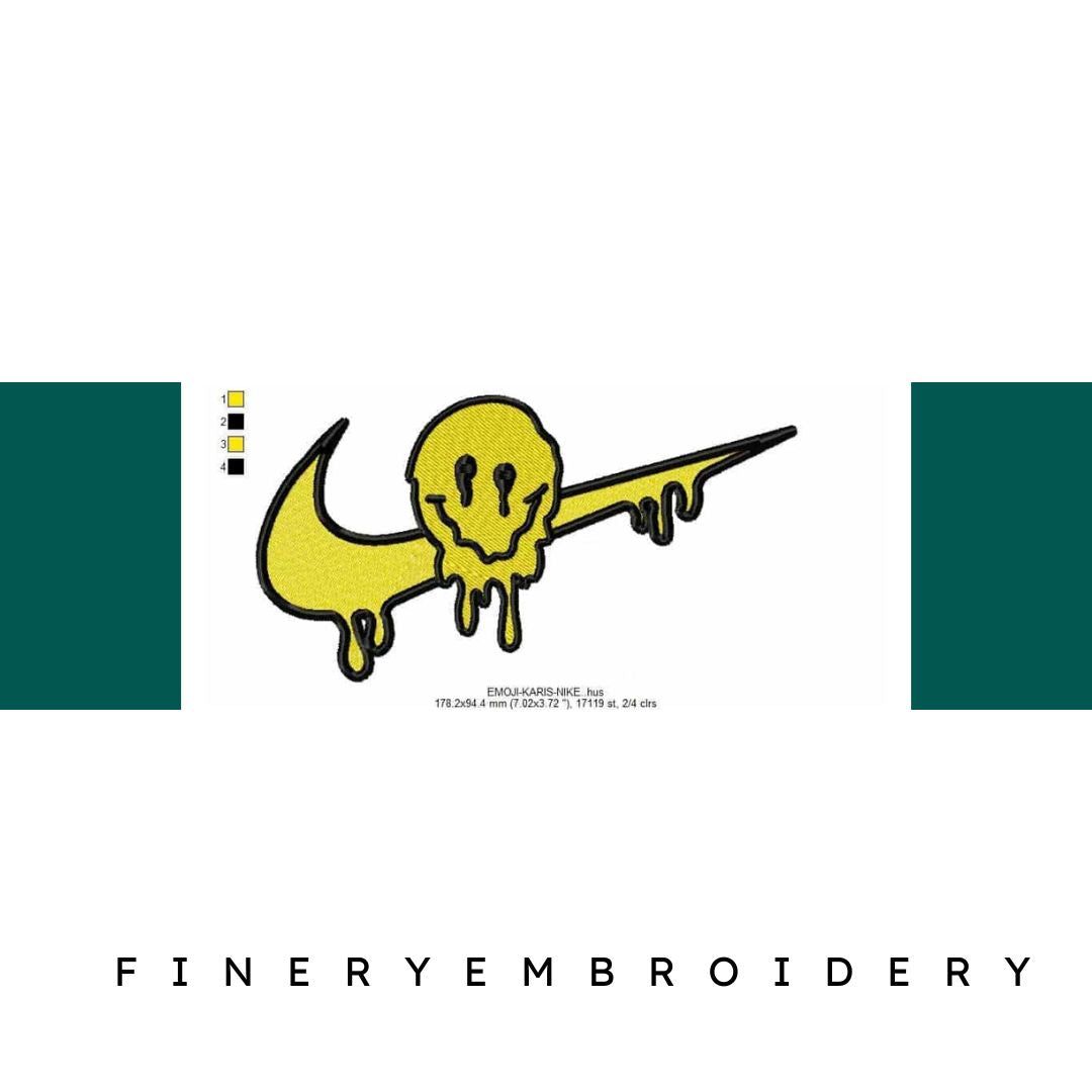 Nike Swoosh Emoji Karis Embroidery Design - FineryEmbroidery