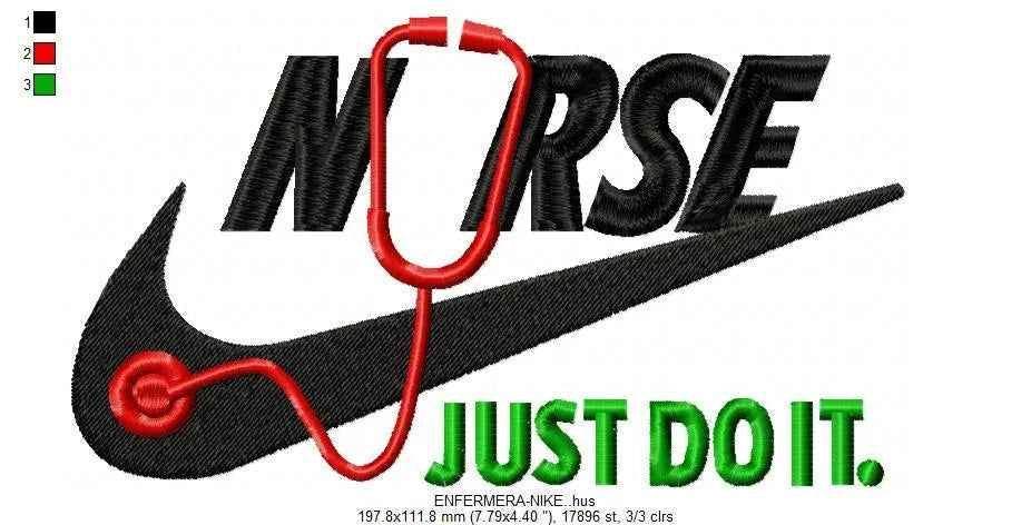 Nike Swoosh Enfermera Embroidery Design