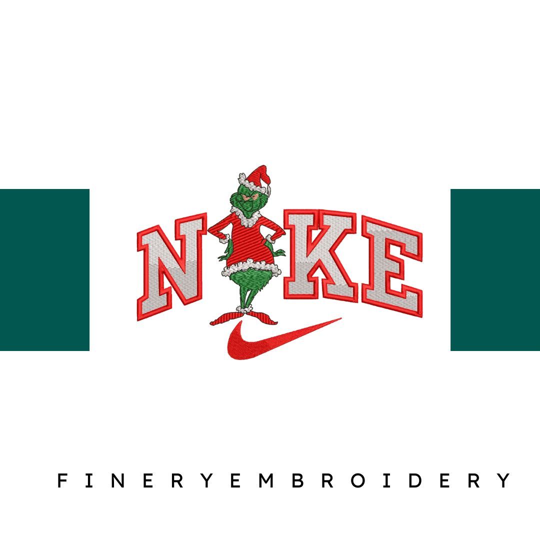 Nike Swoosh Grinch Embroidery Design - FineryEmbroidery