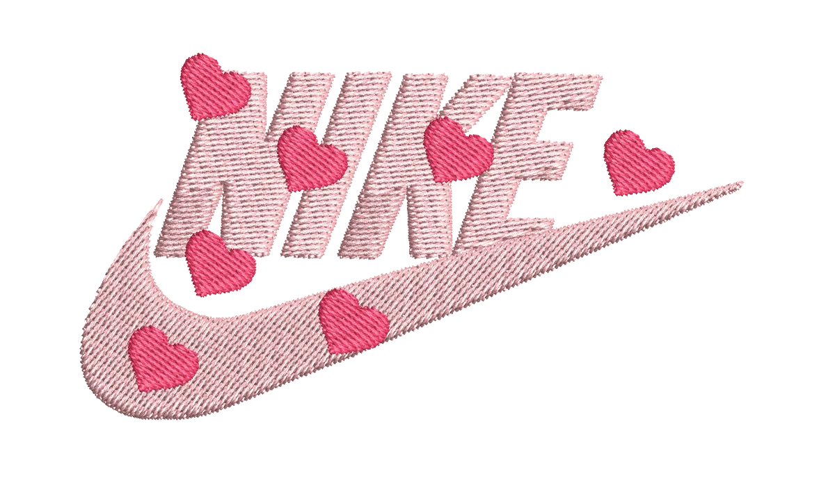 Nike Swoosh Heart Embroidery Design - FineryEmbroidery