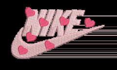 Nike Swoosh Heart Embroidery Design