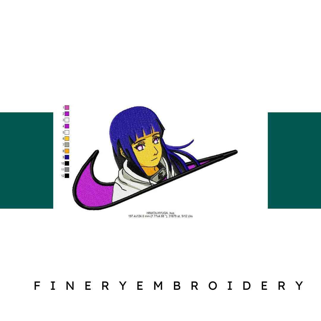 Nike Swoosh Hinata Hyuga Embroidery Design