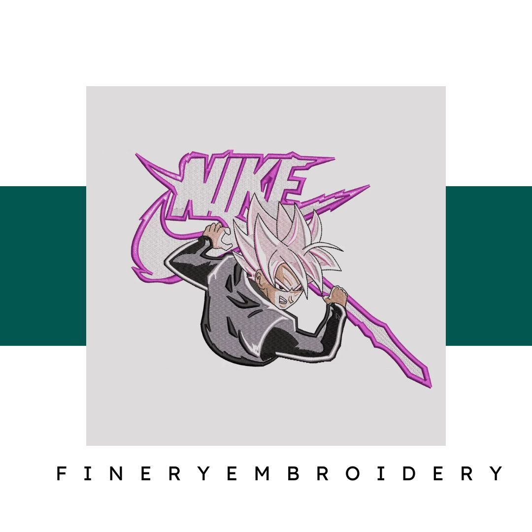 Nike Swooth Super Saiyan Rose Embroidery Design - FineryEmbroidery