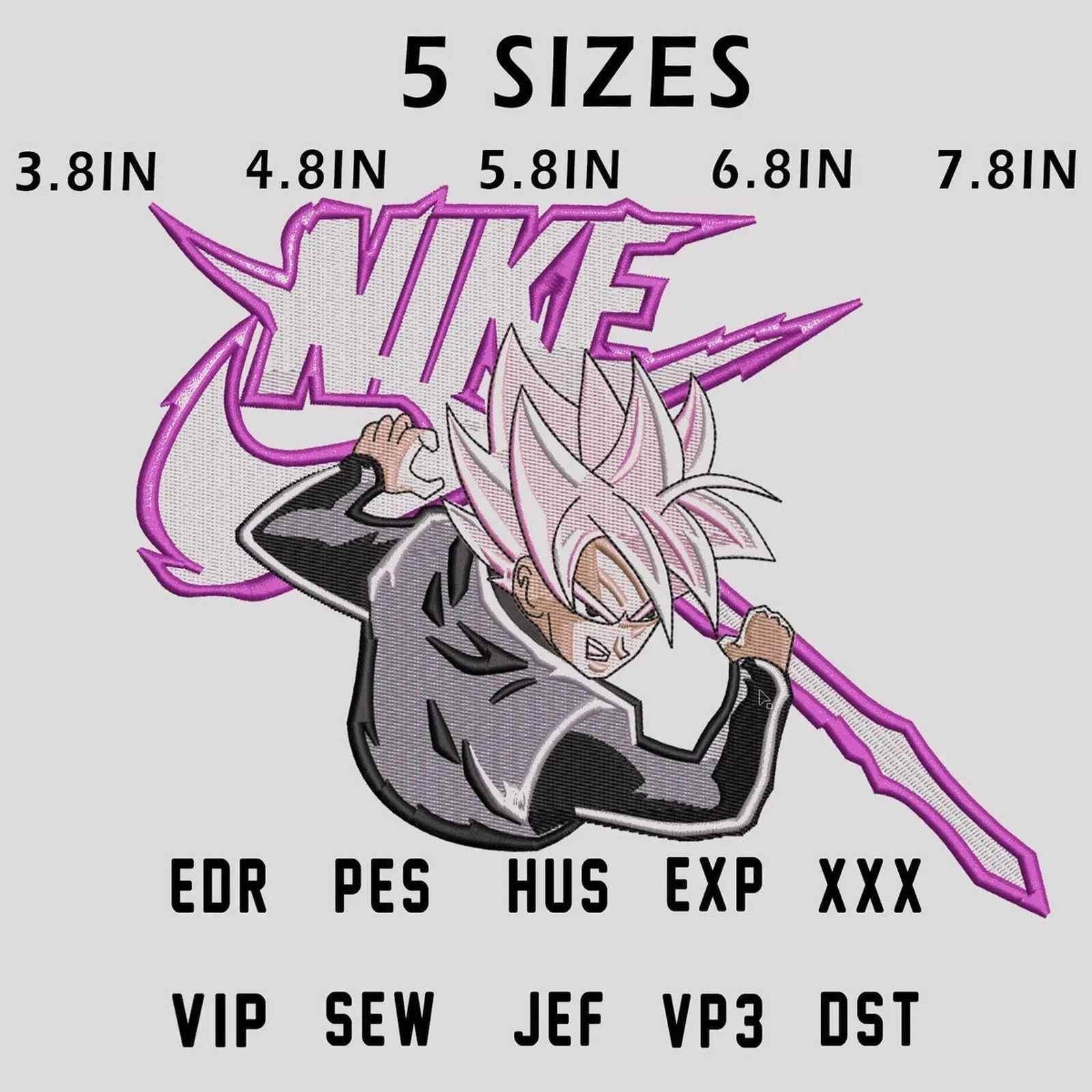 Nike Swooth Super Saiyan Rose Embroidery Design