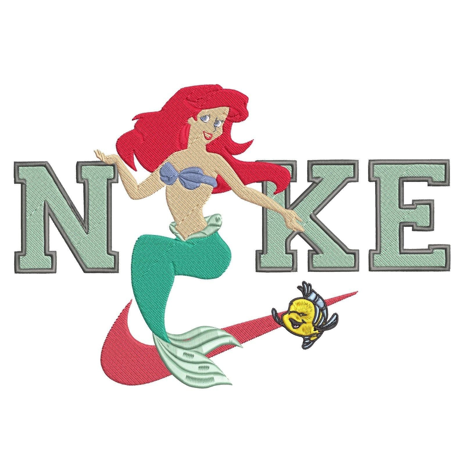 Nike The Little Mermaid - Embroidery Design - FineryEmbroidery