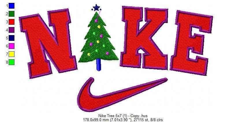 Nike Tree Embroidery Design