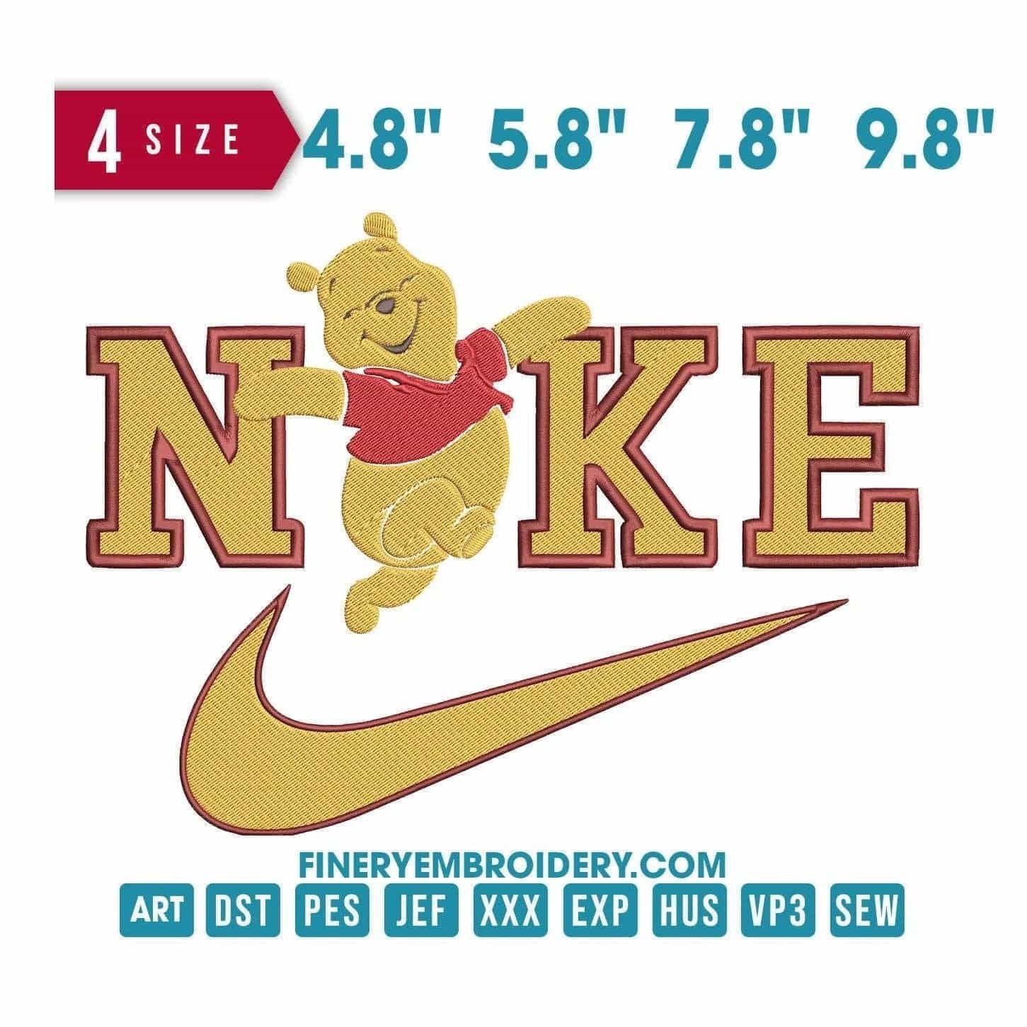 Nike Winnie The Pooh - Bear - Embroidery Design - FineryEmbroidery