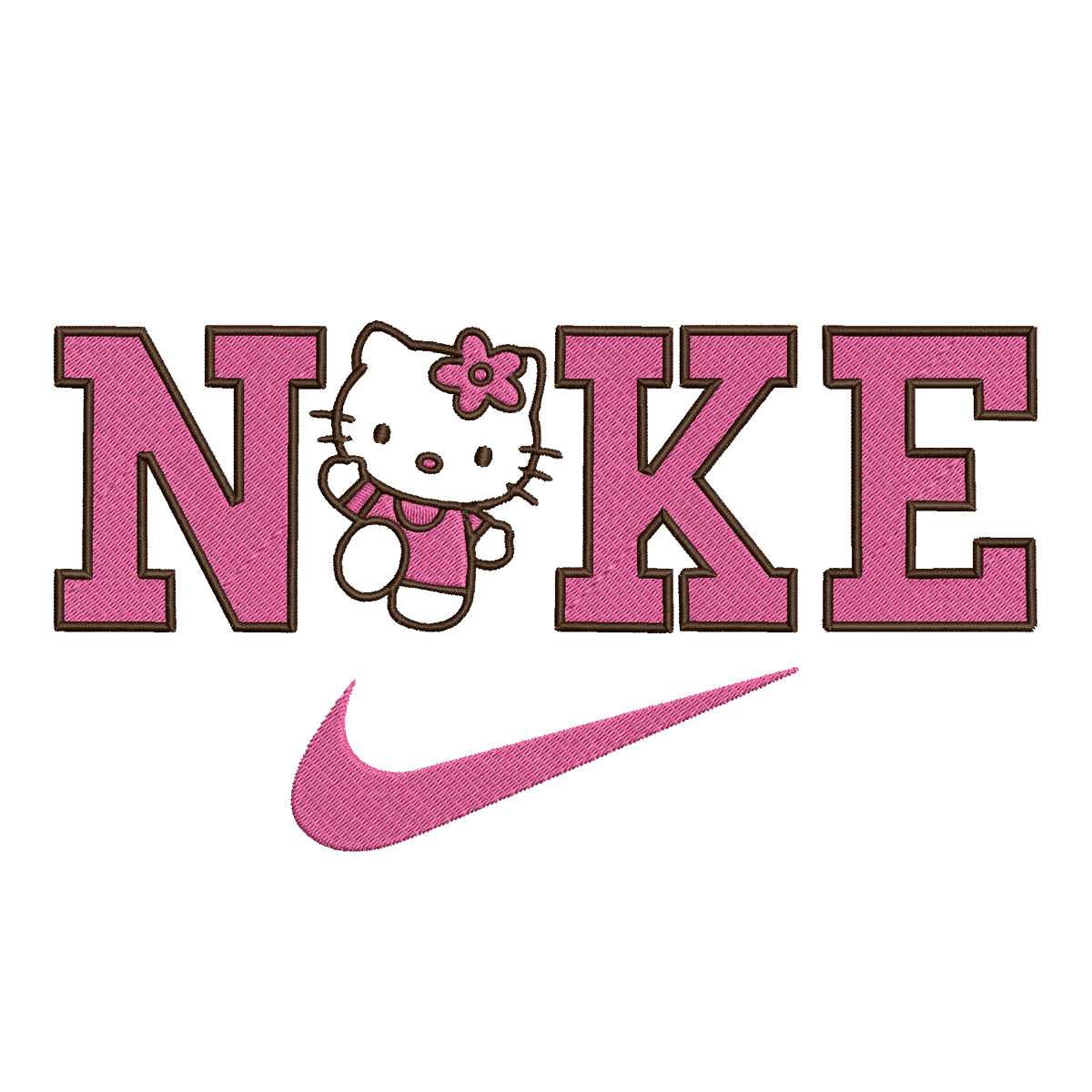 Nike and Hello Kitty - Embroidery Design - FineryEmbroidery