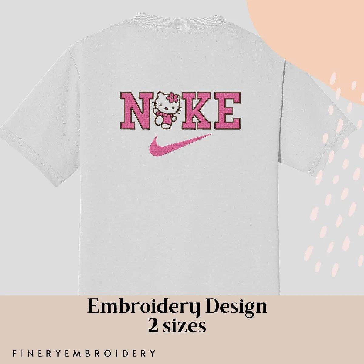 Nike and Hello Kitty - Embroidery Design - FineryEmbroidery