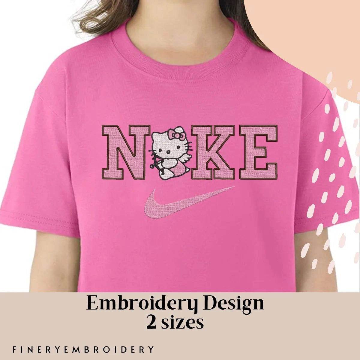 Nike and Hello Kitty 2- Embroidery Design - FineryEmbroidery