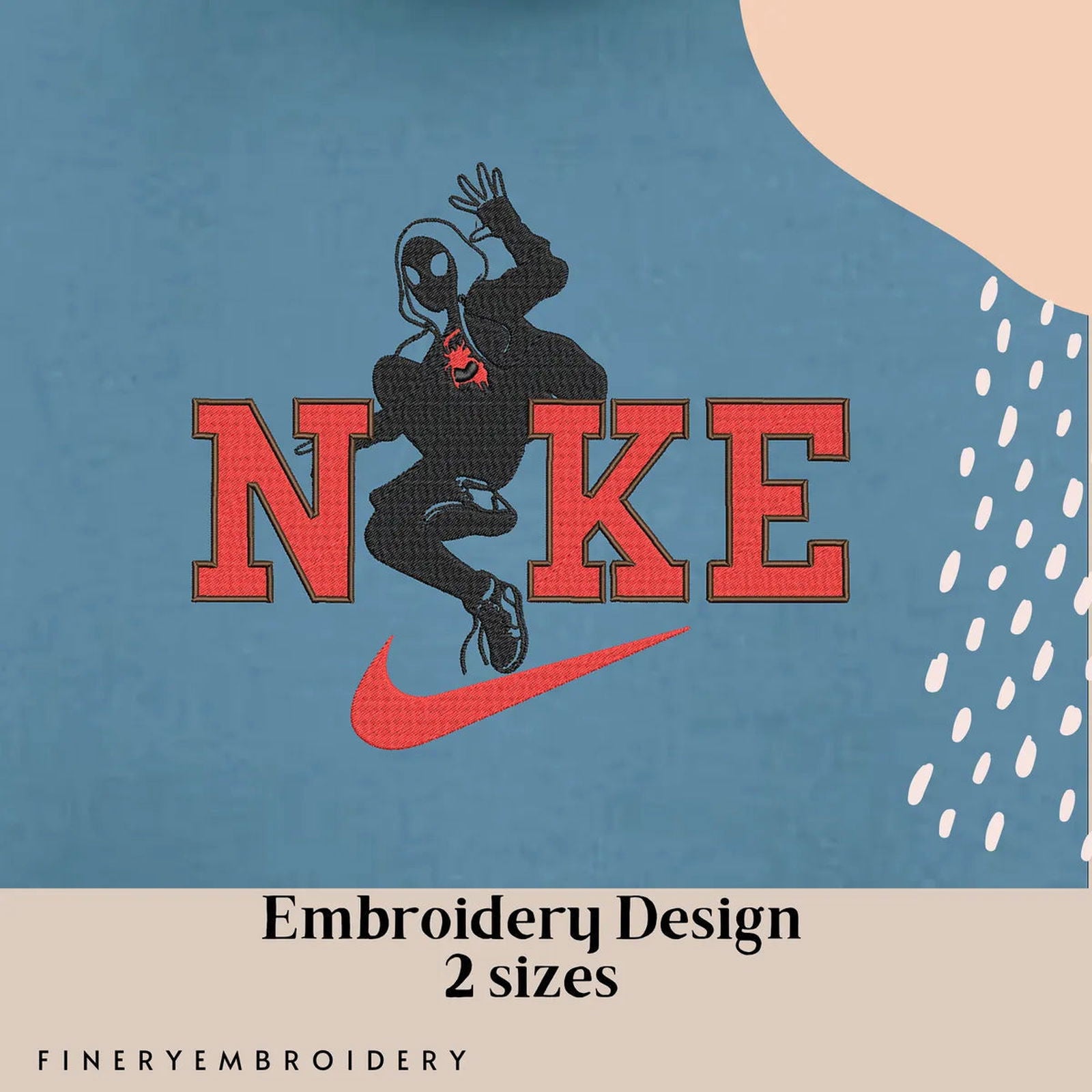 Nike and Spiderman 5 - Embroidery Design - FineryEmbroidery