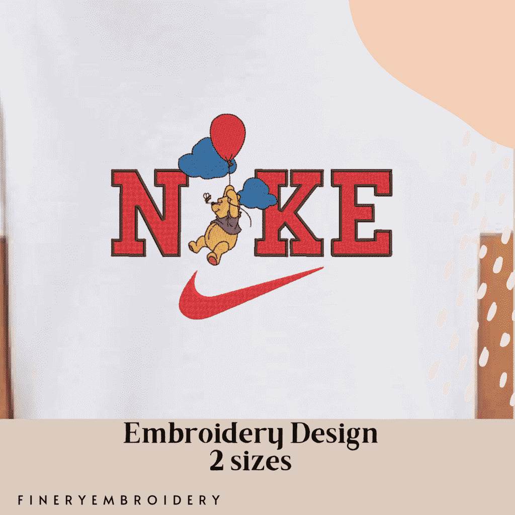 Nike and Winnie The Pooh - Embroidery Design - FineryEmbroidery