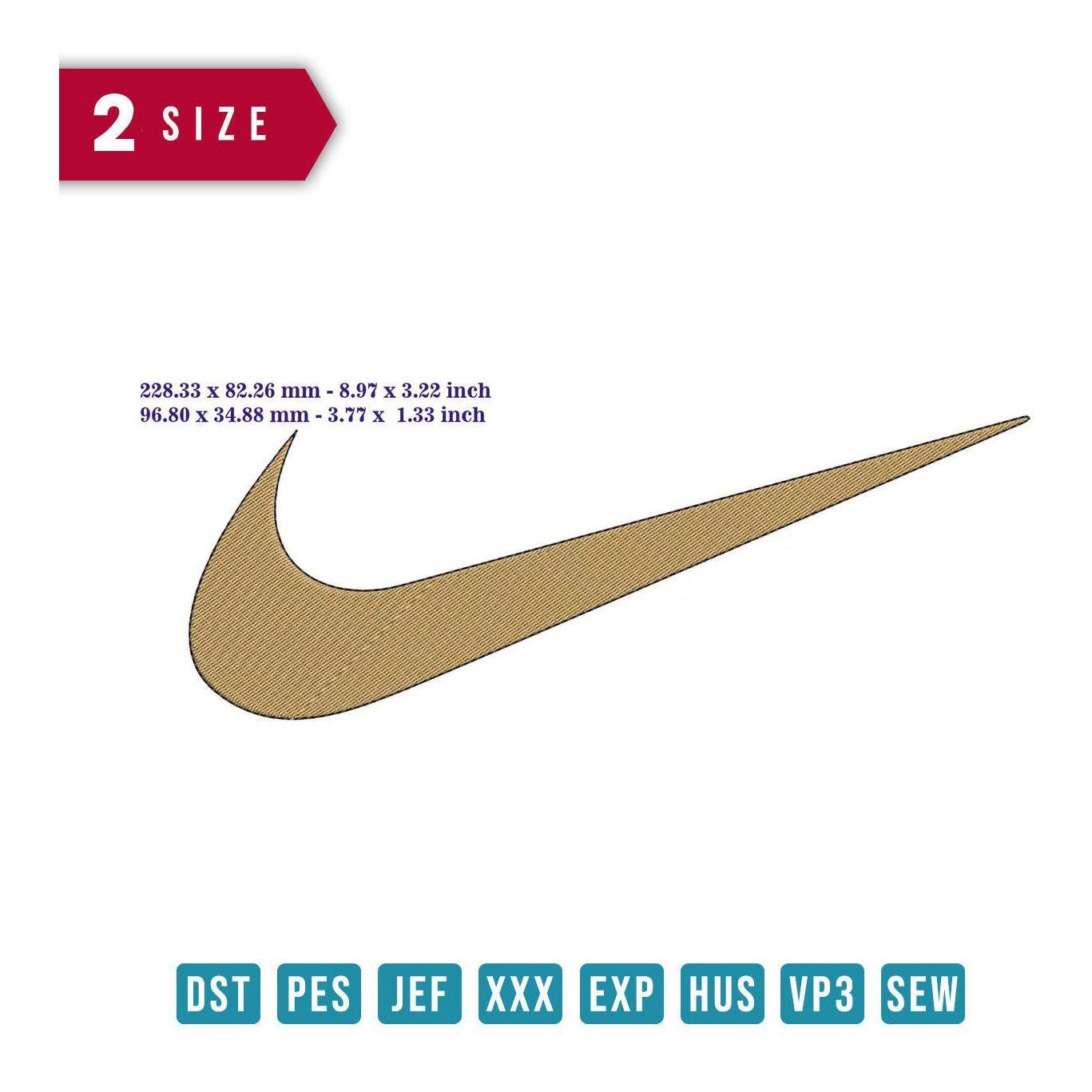 Nike gold logo - Embroidery Design - FineryEmbroidery