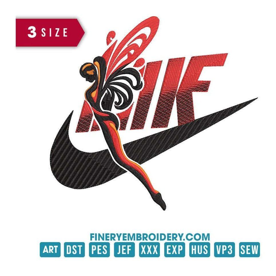 Nike logo Fairy: Embroidery Design - FineryEmbroidery