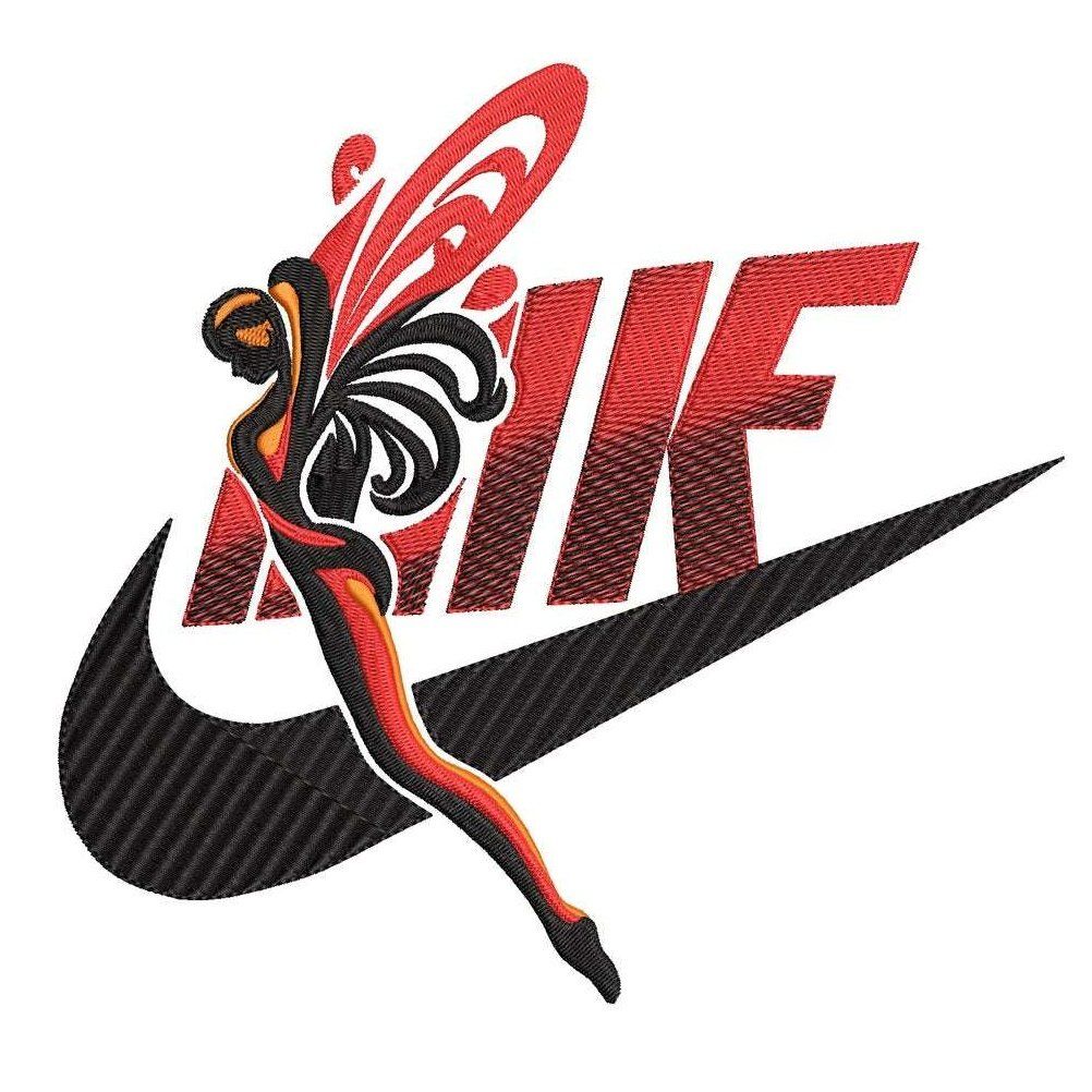 Nike logo Fairy: Embroidery Design - FineryEmbroidery