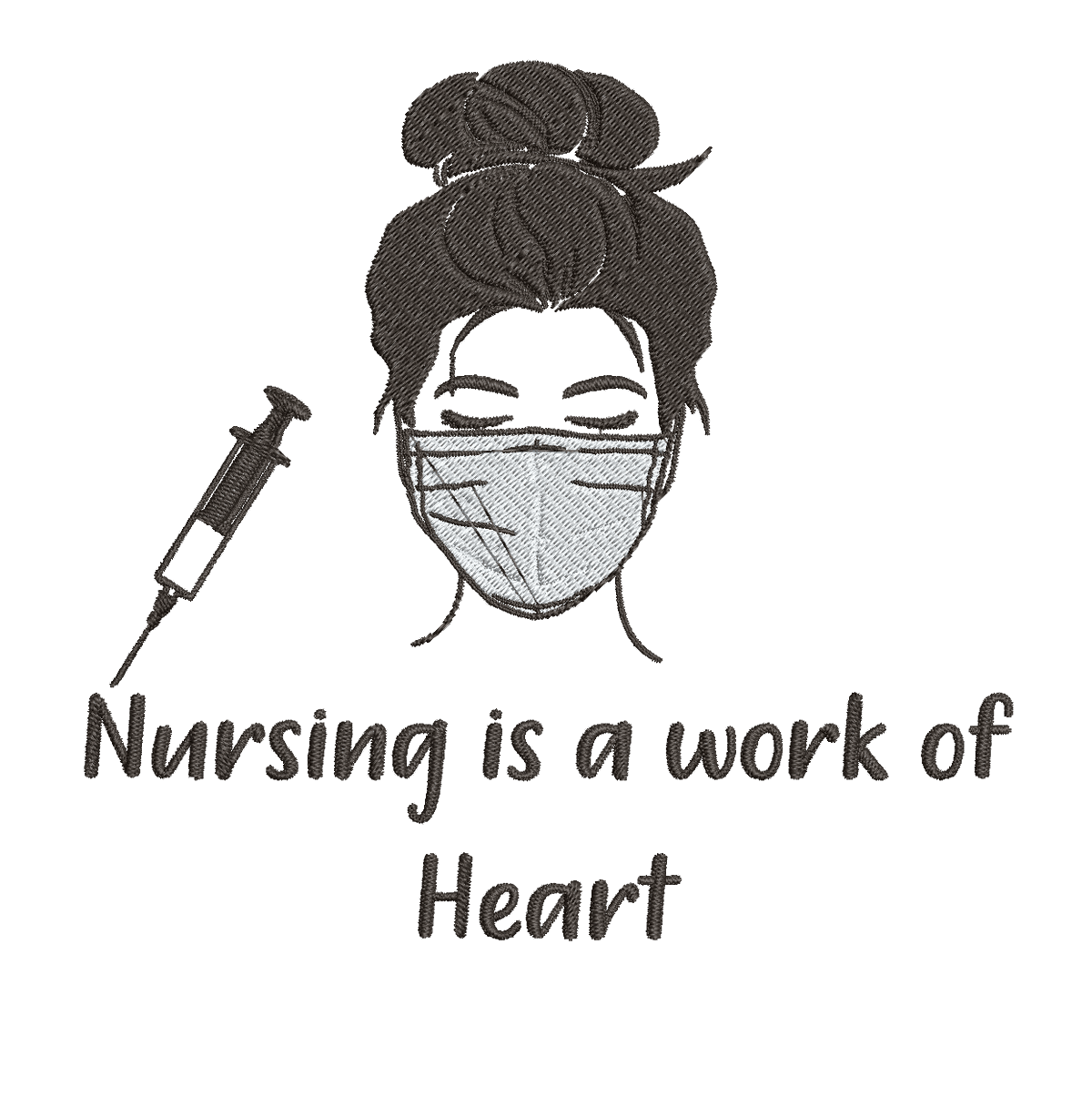 Nursing is a work of heart - Embroidery Design - FineryEmbroidery