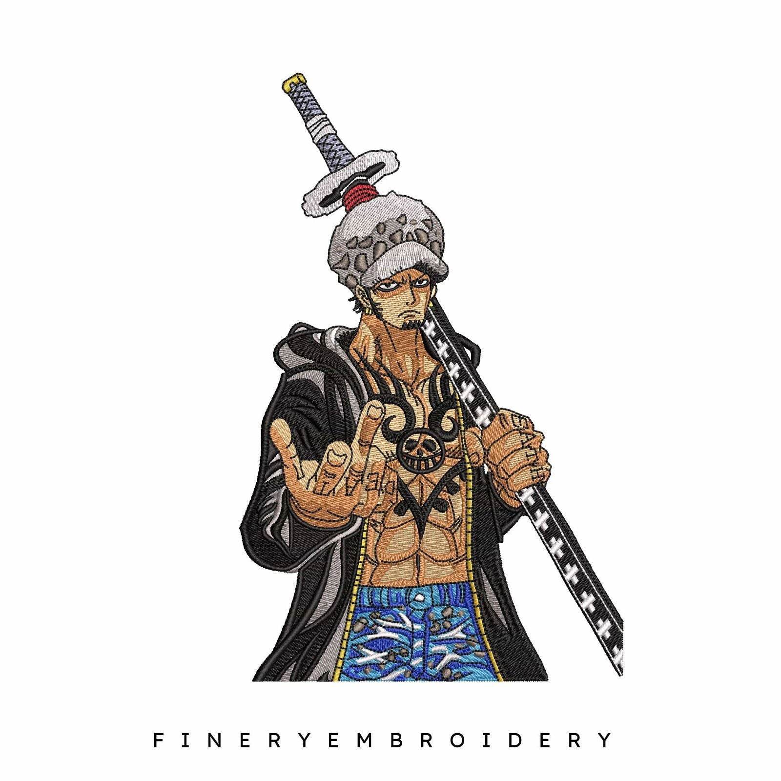 One Piece Trafalgar D. Water Law - Anime - Embroidery Design
