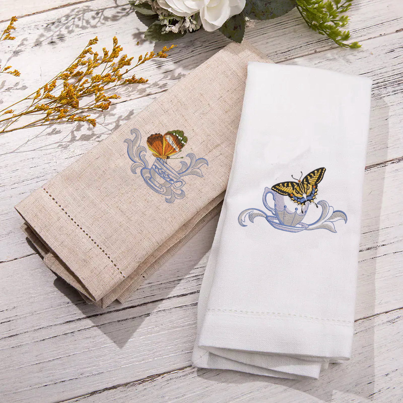 Pack - 10 designs captivating butterfly and mug - Embroidery Designs - FineryEmbroidery