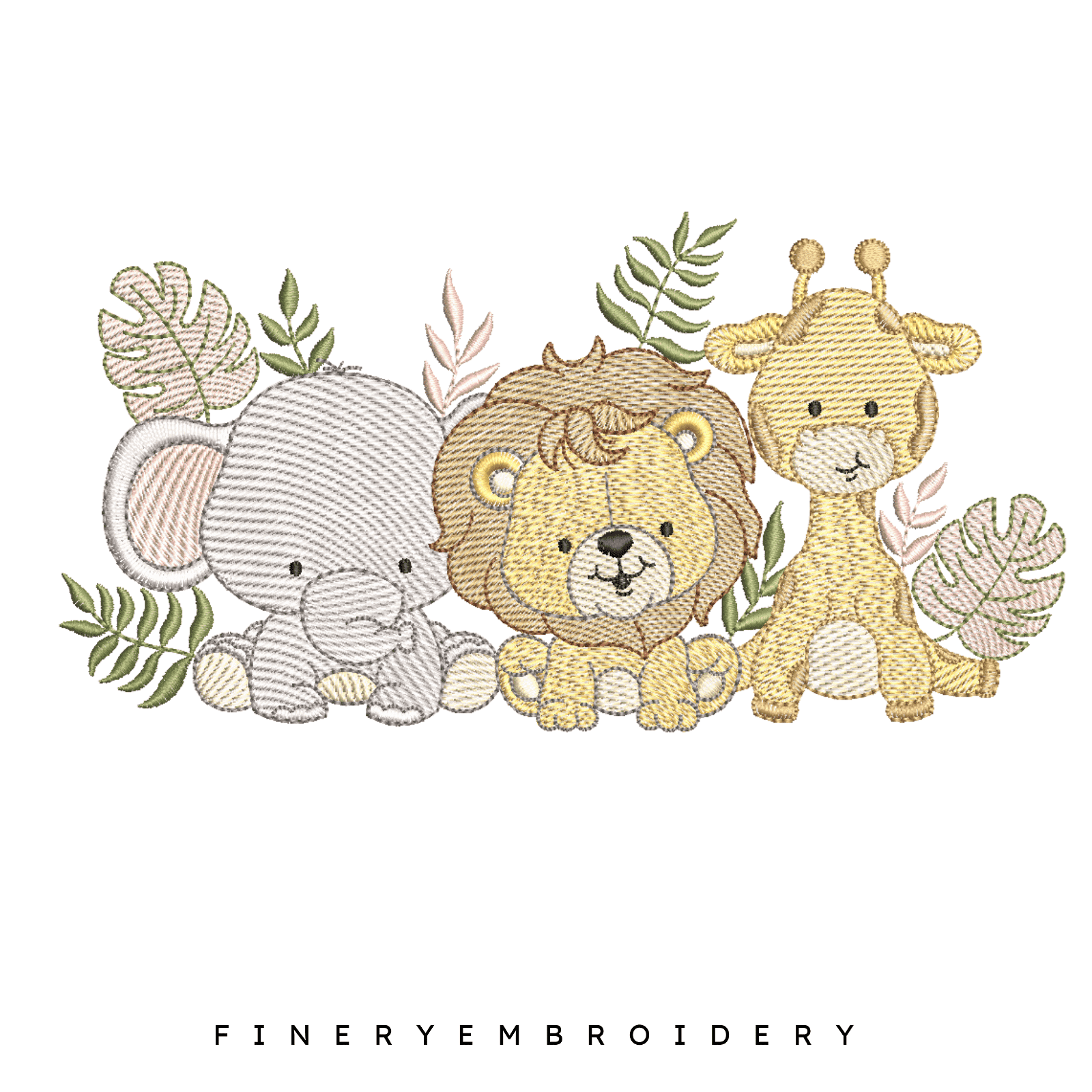 Pack - 15 designs Wild animal and safari-themed - Embroidery Designs - FineryEmbroidery