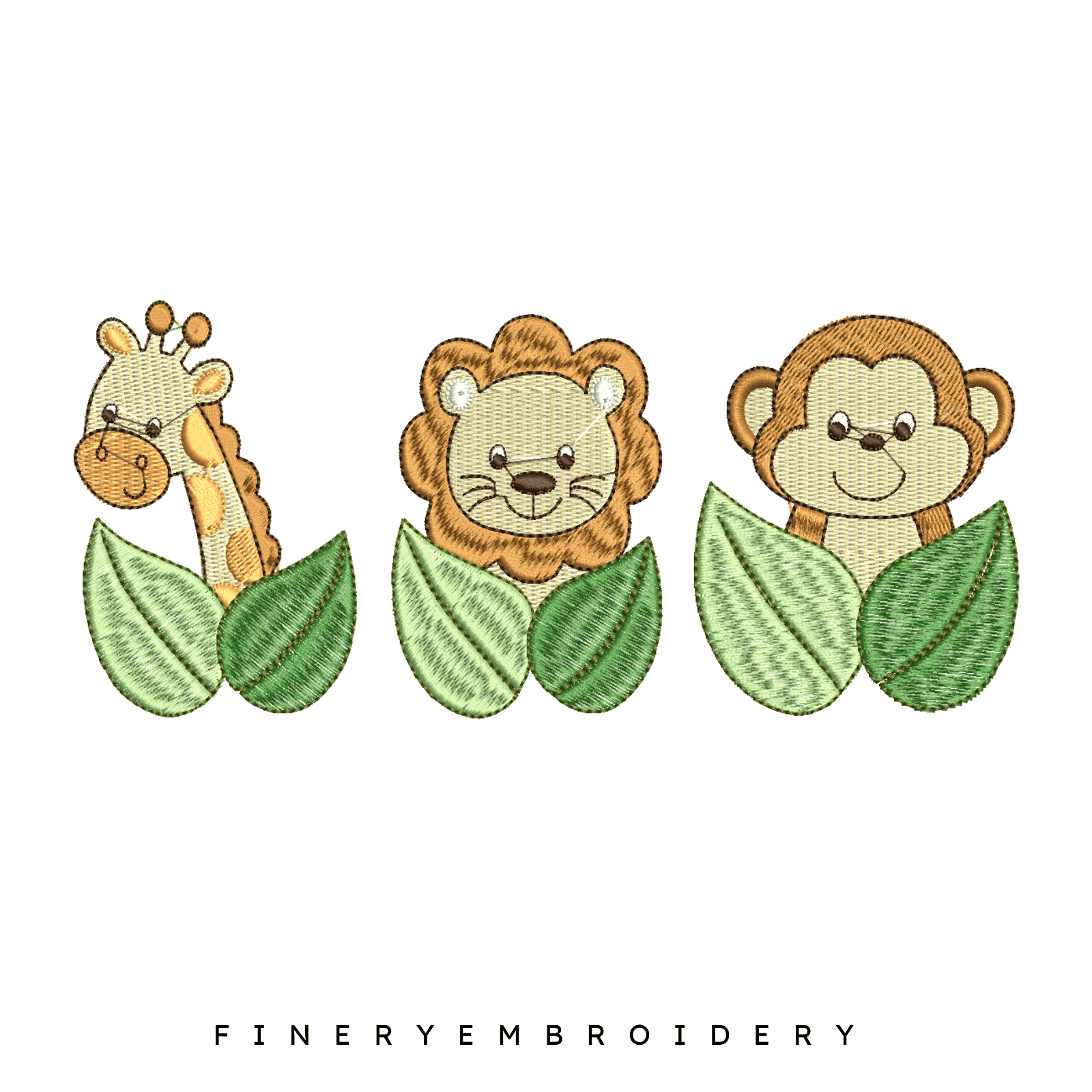 Pack - 15 designs Wild animal and safari-themed - Embroidery Designs - FineryEmbroidery