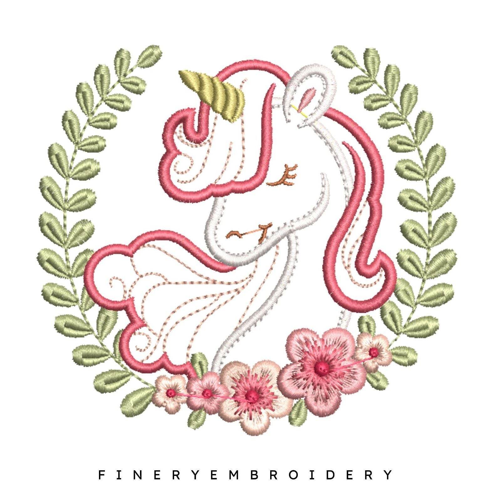 Pack - 3 designs Unicorn Appliques - Embroidery Designs - FineryEmbroidery