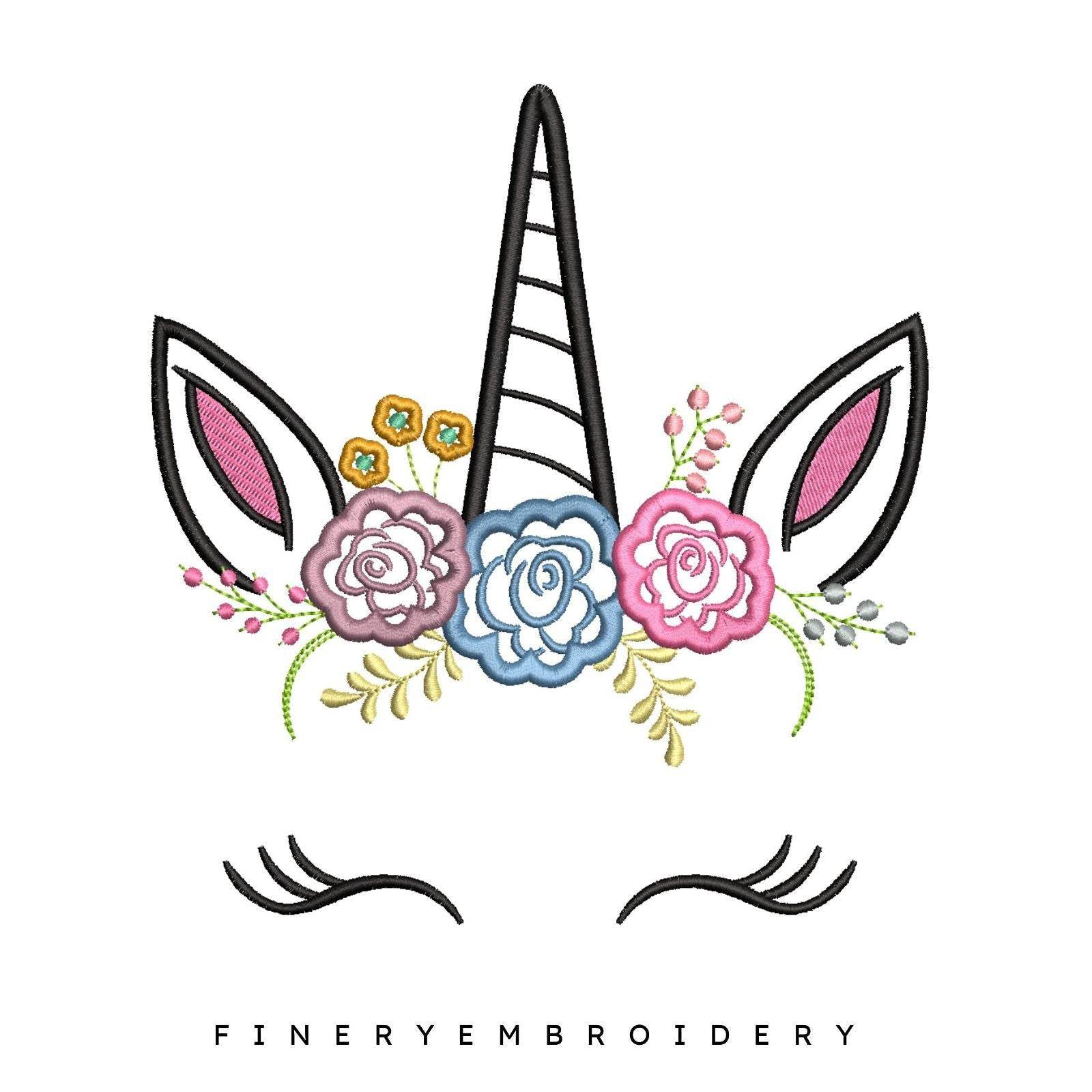 Pack - 3 designs Unicorn Appliques - Embroidery Designs - FineryEmbroidery