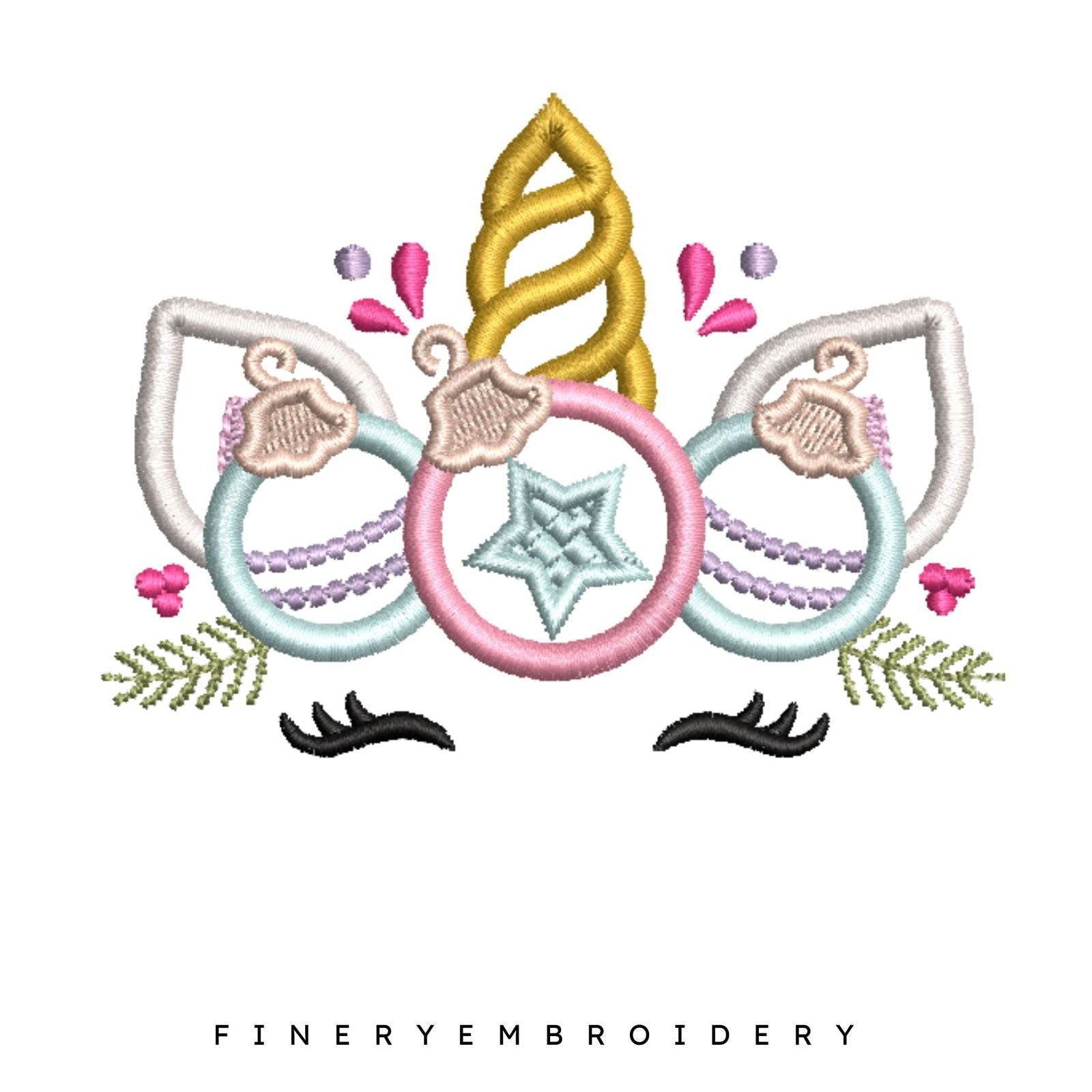 Pack - 3 designs Unicorn Appliques - Embroidery Designs - FineryEmbroidery