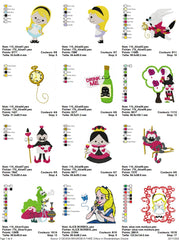 Magical Alice in Wonderland Embroidery Design Pack - 80 Unique Patterns!